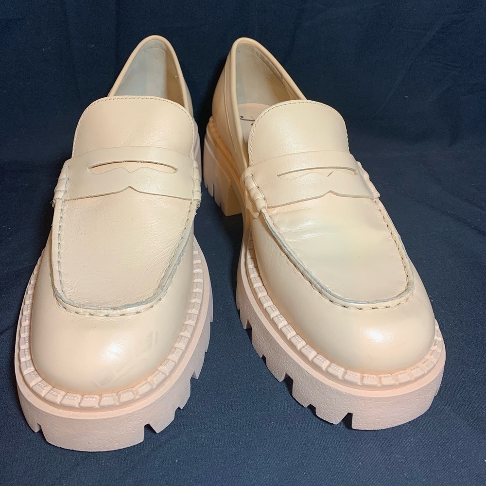 Free People Lyra Lug Sole Penny Loafer Shoes Women Size 8.5 Platform Chunky